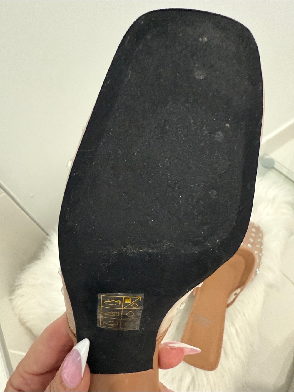 Jeffrey Campbell Tan Studded Square-Toe Mule Slides pre own 8 - Picture 9 of 9